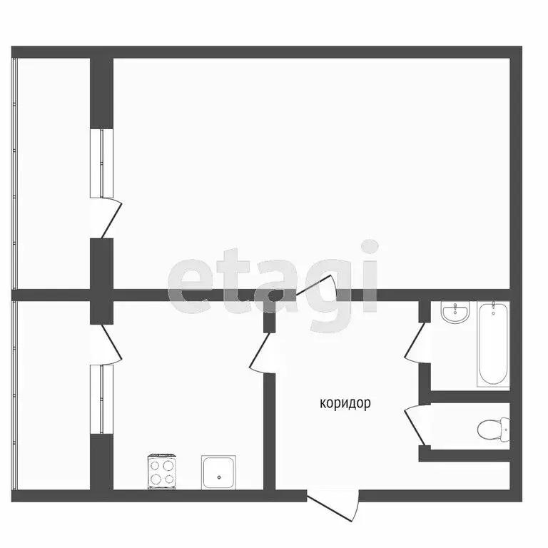 1-комнатная квартира: Воскресенск, Рабочая улица, 117 (41.6 м) - Фото 1