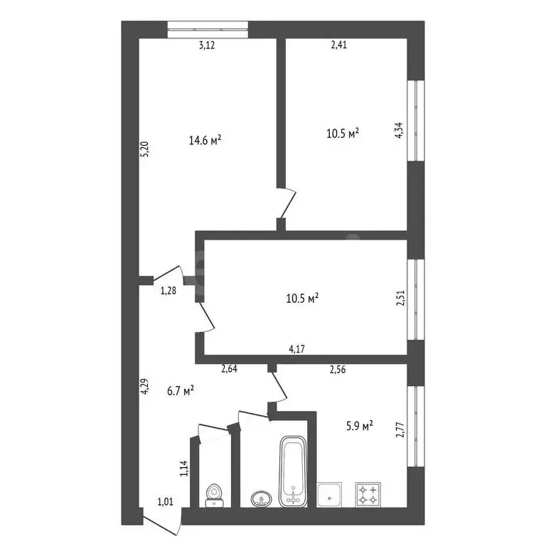 3-комнатная квартира: Благовещенск, посёлок Астрахановка, Южный ... - Фото 1