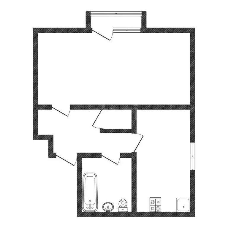 1-комнатная квартира: Черкесск, улица Гагарина, 26 (35.5 м) - Фото 1