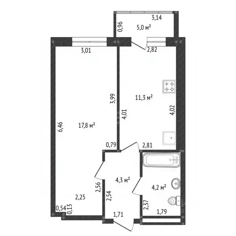 1-к кв. Башкортостан, Уфа ул. Евгения Столярова, 6 (37.2 м) - Фото 2