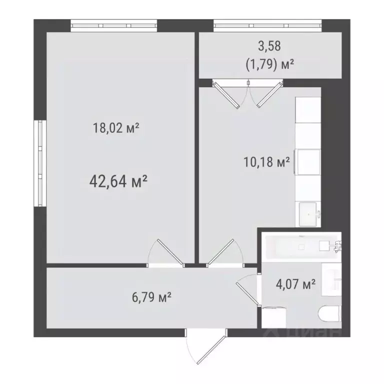 1-к кв. Сахалинская область, Южно-Сахалинск ул. Ленина (40.85 м) - Фото 0