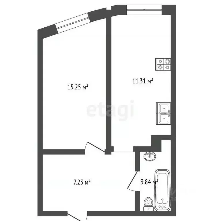 1-к кв. Ростовская область, Ростов-на-Дону Привокзальная ул., 3/1 ... - Фото 1