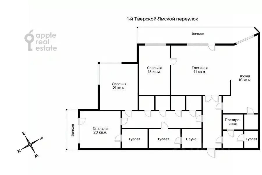 4-к кв. Москва 1-й Тверской-Ямской пер., 11 (200.0 м) - Фото 2