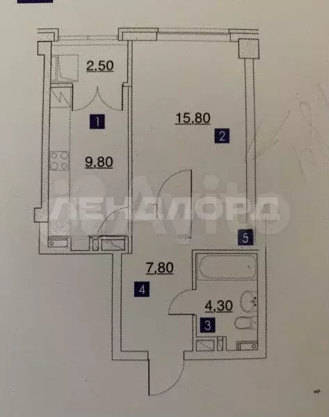 1-к. квартира, 42 м, 24/25 эт. - Фото 0