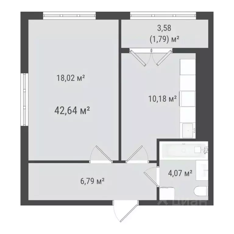 1-к кв. Сахалинская область, Южно-Сахалинск ул. Ленина (40.85 м) - Фото 0