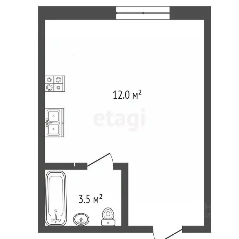 Студия Краснодарский край, Анапа ул. Кати Соловьяновой, 84 (15.5 м) - Фото 2