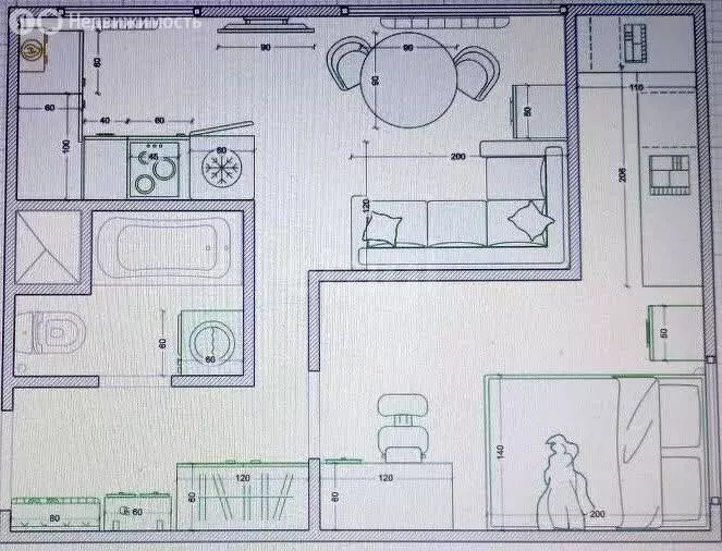1-комнатная квартира: Кострома, посёлок Октябрьский, Фестивальная ... - Фото 1