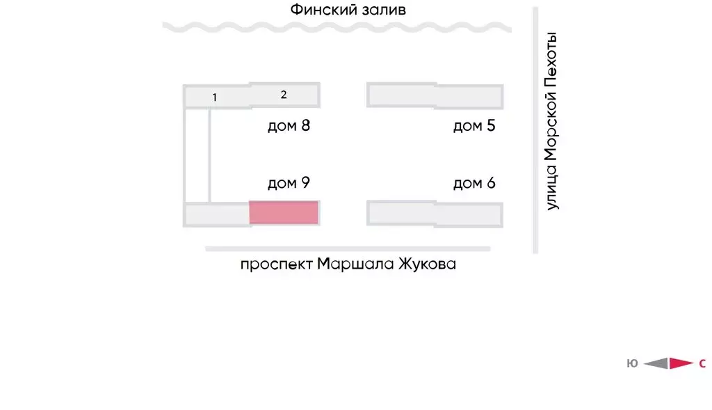 2-комнатная квартира: Санкт-Петербург, ЖК Морская Миля (47.16 м) - Фото 2