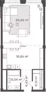 1-к. квартира, 65,9 м, 3/5 эт. - Фото 0