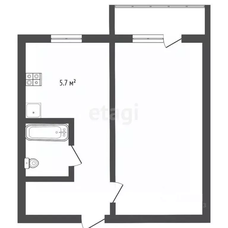 1-к кв. Челябинская область, Озерск ул. Менделеева, 21 (30.7 м) - Фото 2