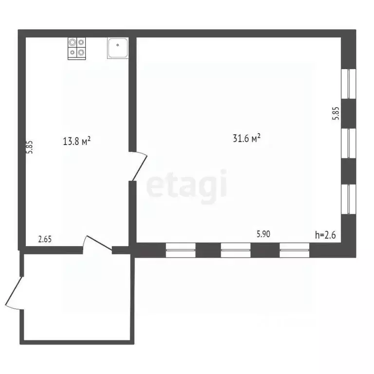 Дом в Башкортостан, Бирск ул. Корочкина, 30 (45 м) - Фото 1
