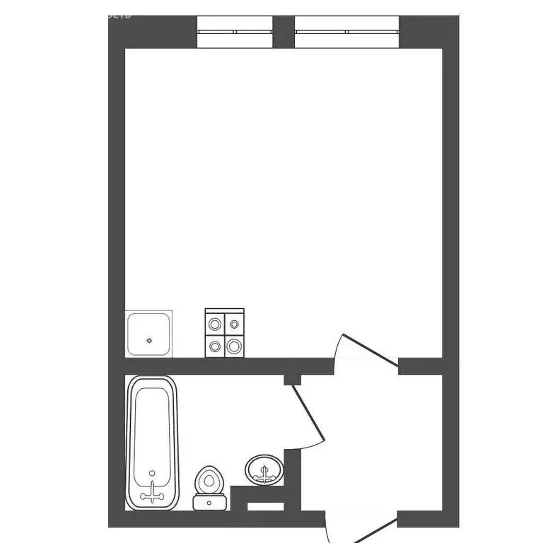 Квартира-студия: Новый Уренгой, район Южная Жилая Часть, микрорайон ... - Фото 2