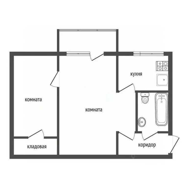 1-к кв. Воронежская область, Воронеж ул. Ушинского, 4 (31.0 м) - Фото 2
