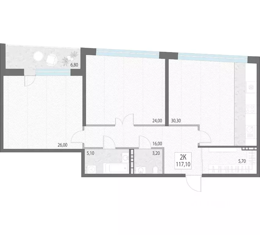 2-к кв. Свердловская область, Екатеринбург ул. Первомайская, 7 (117.1 ... - Фото 1