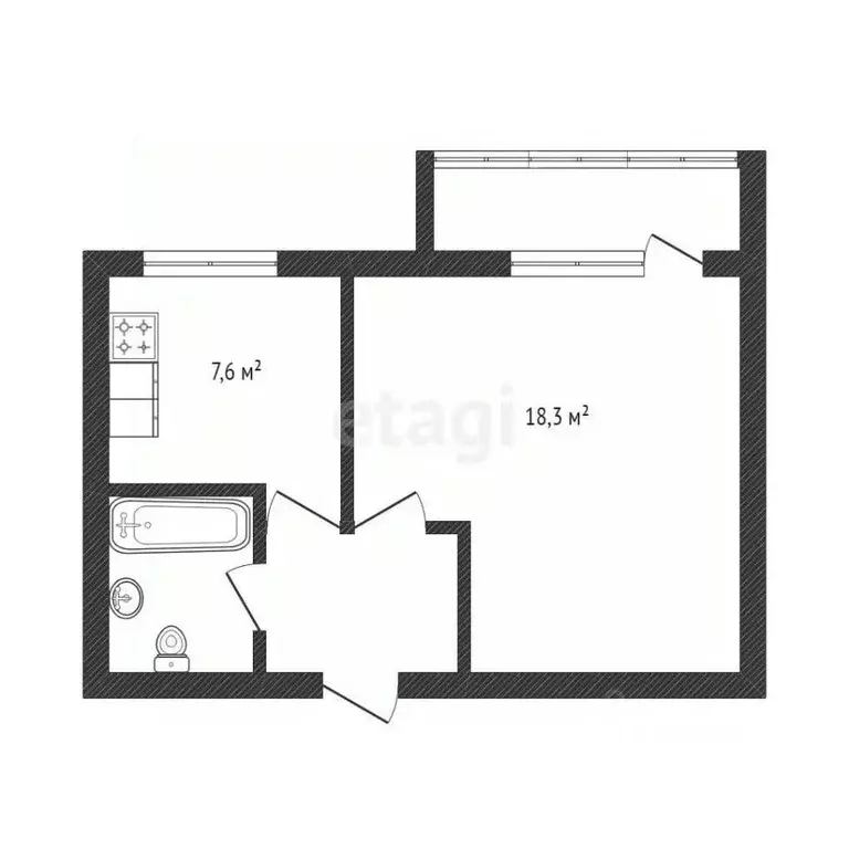 1-к кв. Белгородская область, Белгород ул. Шаландина, 1 (29.0 м) - Фото 1