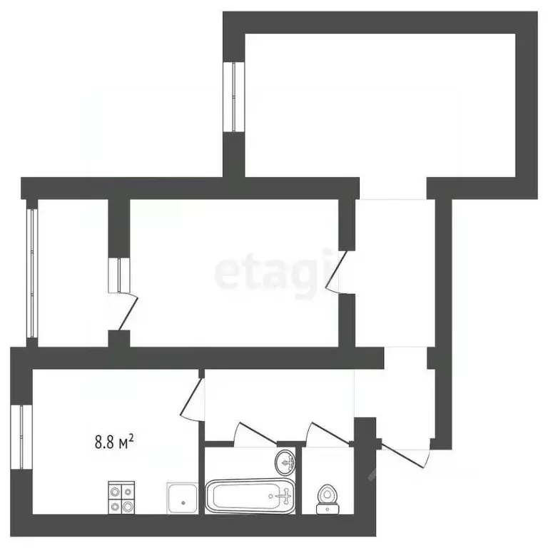 2-к кв. Ханты-Мансийский АО, Лангепас ул. Мира, 42Б (54.5 м) - Фото 1