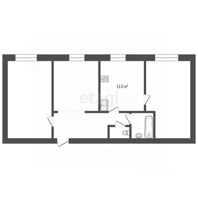 3-к кв. Забайкальский край, Чита ул. Богдана Хмельницкого, 24 (68.0 м) - Фото 0