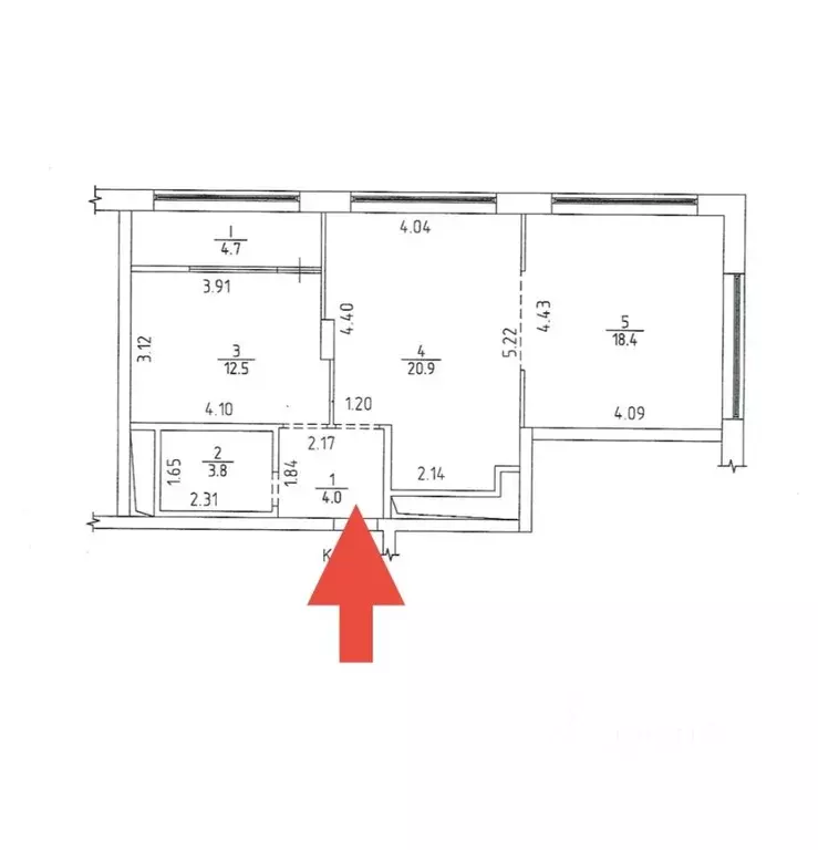 3-к кв. Томская область, Томск Комсомольский просп., 48 (59.6 м) - Фото 0