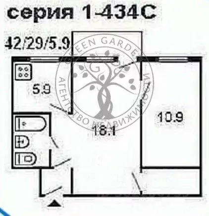 2-к кв. Свердловская область, Екатеринбург просп. Седова, 39 (42.1 м) - Фото 1