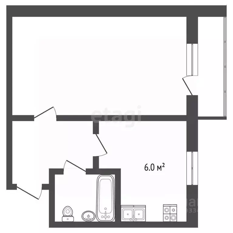 1-к кв. Тюменская область, Тюмень Тарманы мкр, ул. Игримская, 26 (30.0 ... - Фото 2