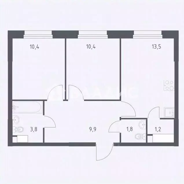 2-к кв. Москва Сосенское поселение, просп. Куприна, 40к9 (49.1 м) - Фото 2