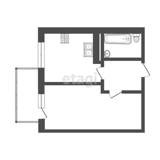 1-комнатная квартира: Саки, Набережная улица, 17 (31.2 м) - Фото 1