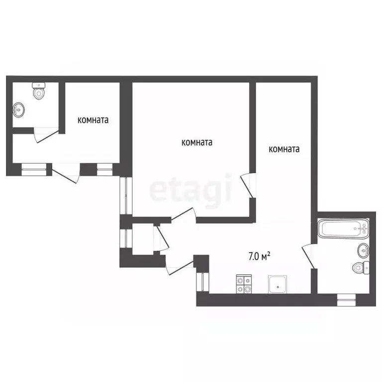 3-к кв. Крым, Евпатория просп. Ленина, 12 (34.1 м) - Фото 2