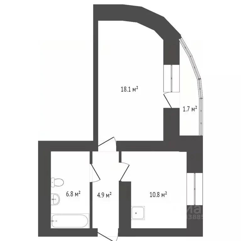 1-к кв. Красноярский край, Красноярск ул. Академика Киренского, 41 ... - Фото 2