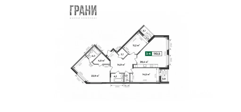 3-к кв. Владимирская область, Ковров Комсомольская ул., 1А (110.0 м) - Фото 0