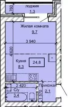 1-к кв. Алтайский край, Барнаул ул. Анатолия (24.8 м) - Фото 0