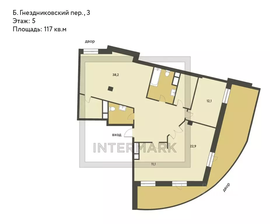 3-к кв. Москва Большой Гнездниковский пер., 3 (117.0 м) - Фото 1