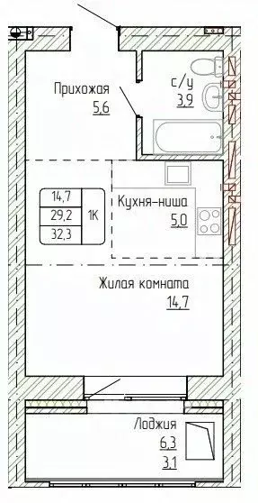 1-к кв. Алтайский край, Новоалтайск ул. Титова, 6 (32.3 м) - Фото 0