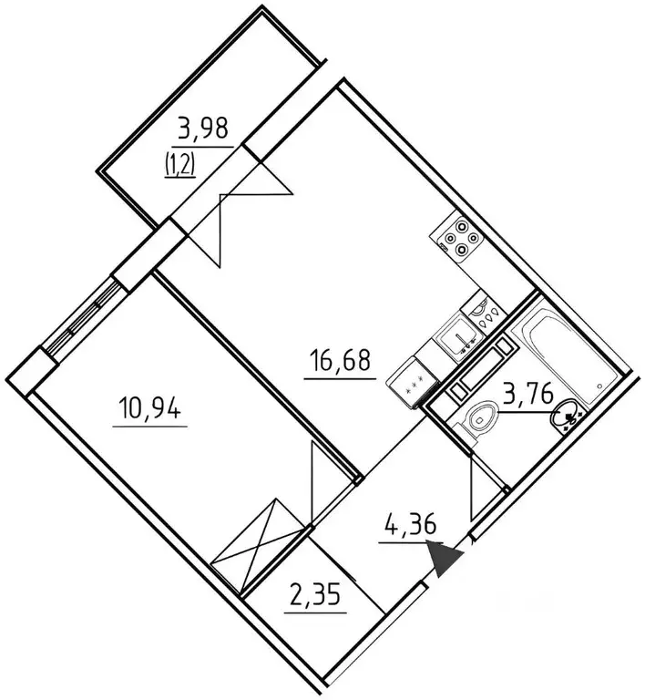 1-к кв. Ленинградская область, Ломоносовский район, Виллозское ... - Фото 2