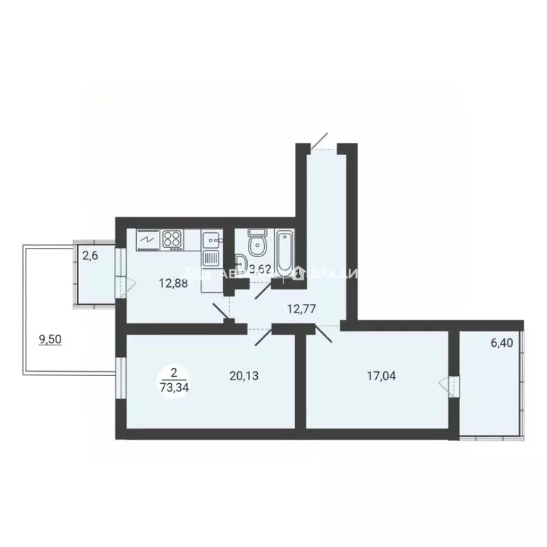 2-к кв. Челябинская область, Магнитогорск ул. Тевосяна, 32 (73.29 м) - Фото 2