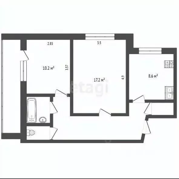 2-к кв. Ярославская область, Ярославль просп. Машиностроителей, 36 ... - Фото 1