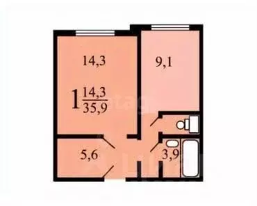 1-к кв. Москва просп. Вернадского, 125К1 (36.0 м) - Фото 1