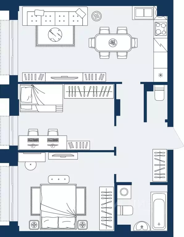 2-к кв. Дагестан, Махачкала Ипподром мкр,  (60.87 м) - Фото 1