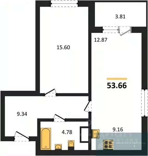 1-к кв. Воронежская область, Воронеж ул. Ломоносова, 116Б (53.7 м) - Фото 0