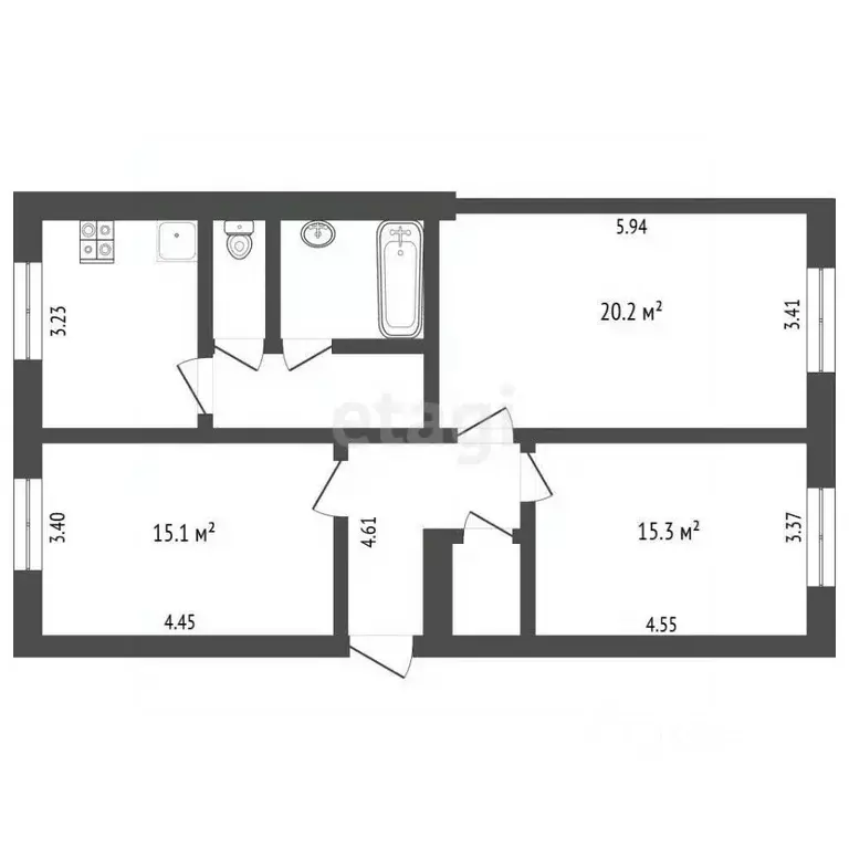 3-к кв. Москва Солнечногорская ул., 5К1 (77.1 м) - Фото 1