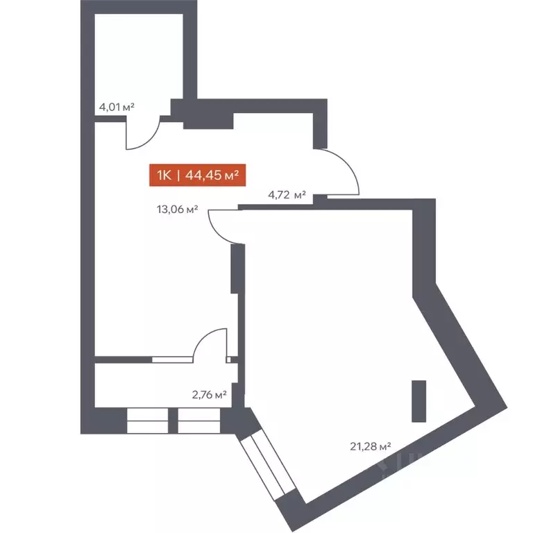 1-к кв. Томская область, Томск Красноармейская ул., 144 (44.45 м) - Фото 1