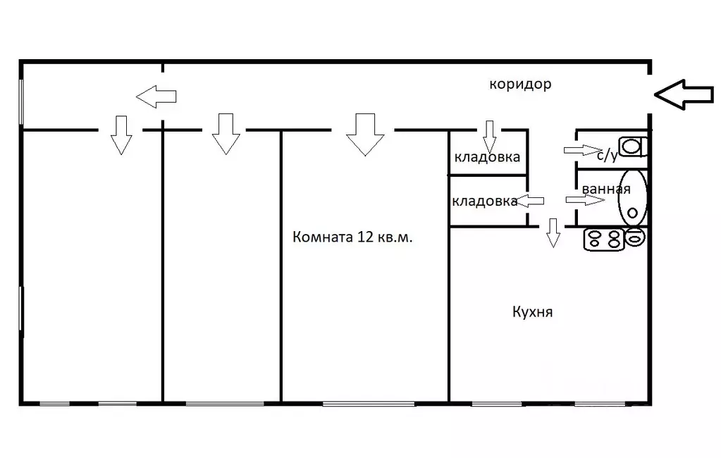 Комната Санкт-Петербург 6-я Красноармейская ул., 2-4 (12.0 м) - Фото 1