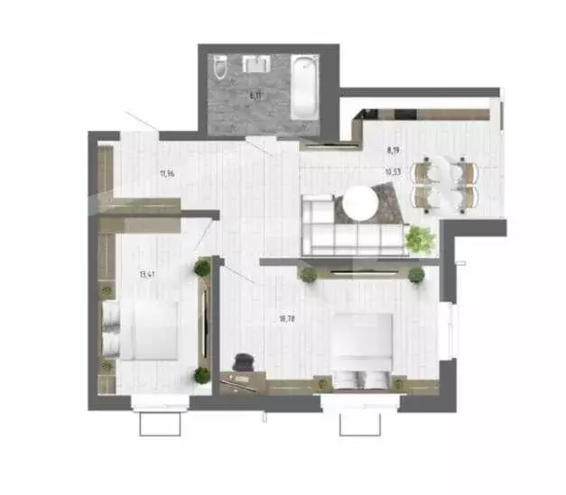 3-комнатная квартира: село Новая Усмань, улица Ленина, 312А (66.8 м) - Фото 0