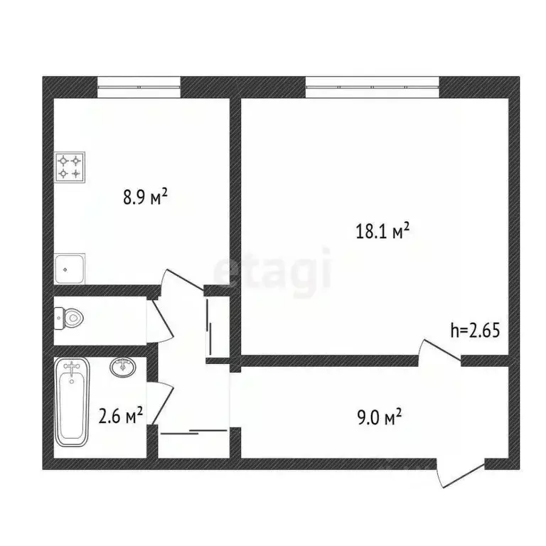1-к кв. Амурская область, Зея Светлый мкр, 65 (40.0 м) - Фото 1