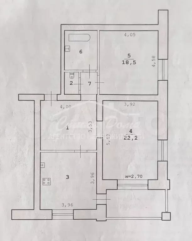 2-к. квартира, 80,5 м, 5/5 эт. - Фото 0