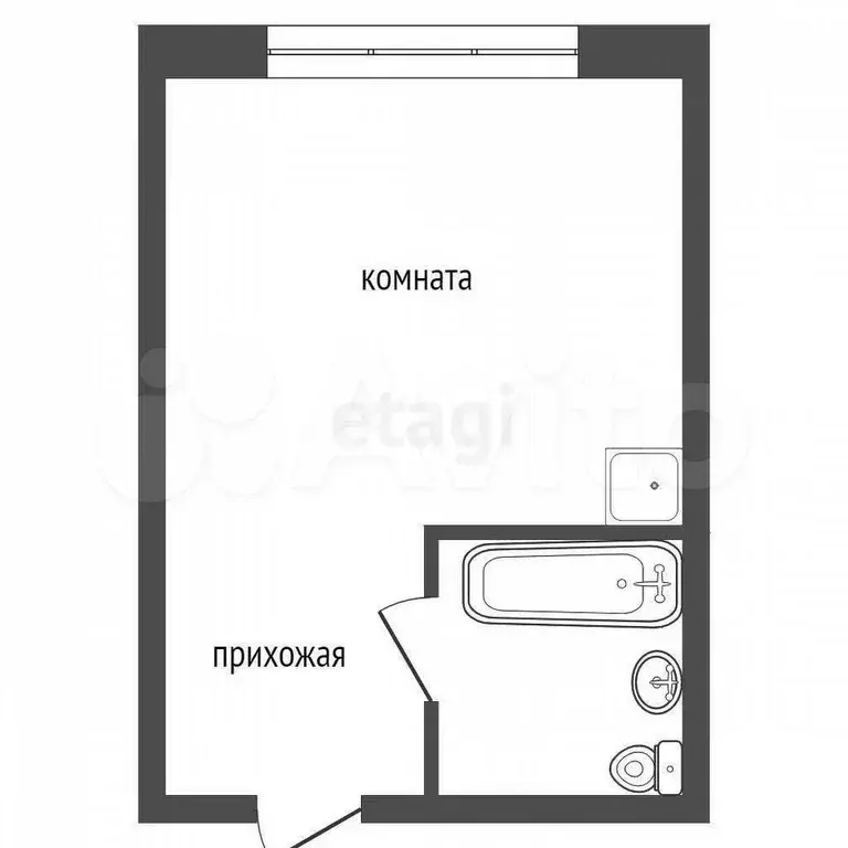 Квартира-студия, 11,8 м, 5/5 эт. - Фото 1