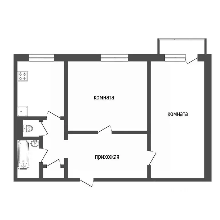 2-к кв. Красноярский край, Красноярск ул. Борисевича, 2 (54.0 м) - Фото 2