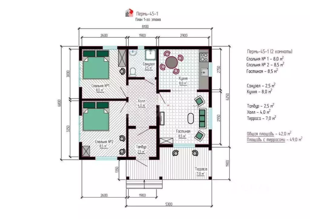 Дом в Калужская область, Калуга городской округ, д. Шопино 39 (45 м) - Фото 2