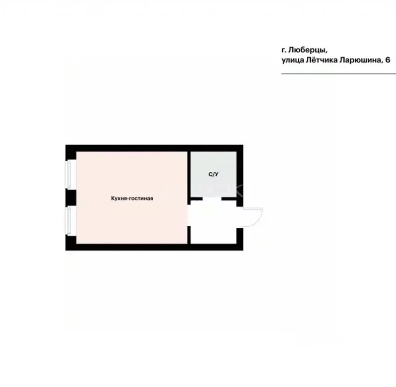Студия Московская область, Люберцы ул. Летчика Ларюшина, 6 (26.8 м) - Фото 2