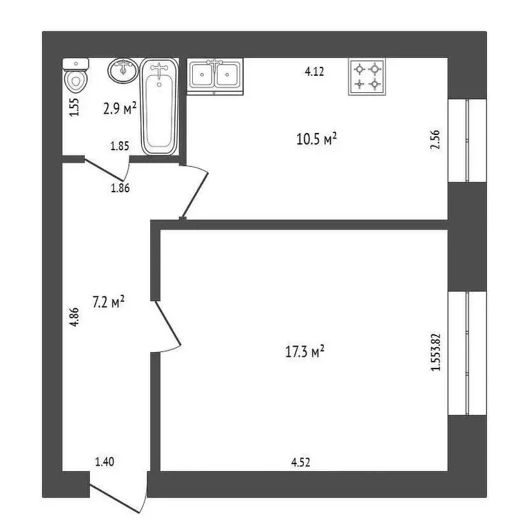 1-комнатная квартира: Чернушка, Парковая улица, 22 (37.9 м) - Фото 0