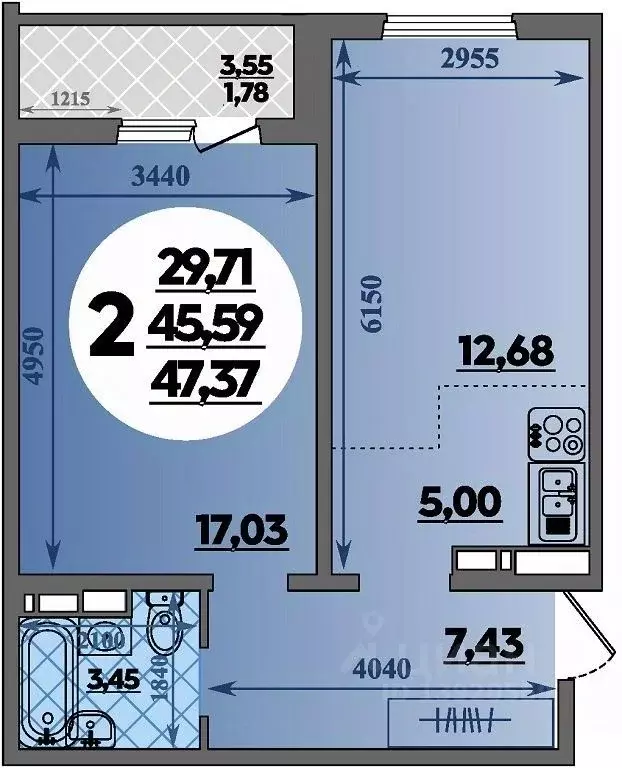 2-к кв. Краснодарский край, Краснодар ул. Генерал-лейтенанта ... - Фото 1